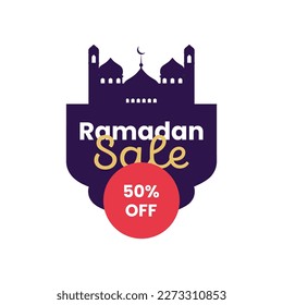 Ramadan sale tag discount label up to 50% off template design