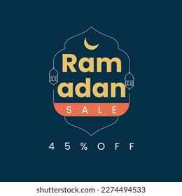 Ramadan sale tag label special discount up to 45% template design