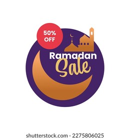 Ramadan sale tag label special discount up to 50% template design