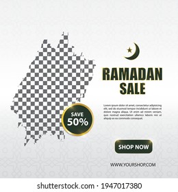 ramadan sale template. Editable vector illustration.