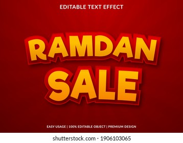 ramadan sale text effect template with bold style use for business logo and brand