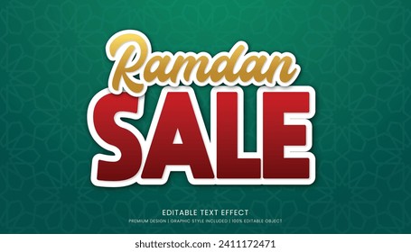 plantilla de efecto de texto de venta de ramadán diseño editable para el logotipo y la marca de la empresa
