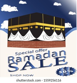 Ramadan Sale, web header or banner design.editable text