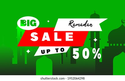 Ramadan sales up to 50%. template design for business promotion