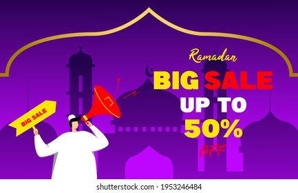 Ramadan sales up to 50%. template design for business promotion