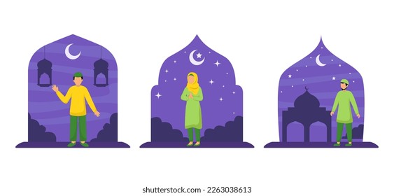 Ramadan Scene Flat Bundle Design