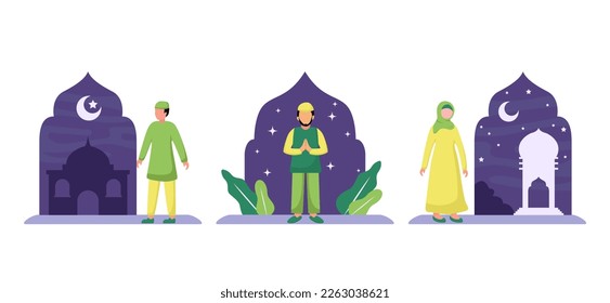 Ramadan Scene Flat Bundle Design