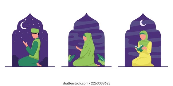 Ramadan Scene Flat Bundle Design