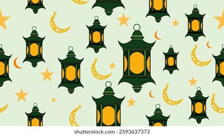 Ramadan seamless pattern background. Ramadan illustration pattern. Ramadan background. Perfect for fabrics, textile, wallpaper, and decor. SSTKbackgrounds