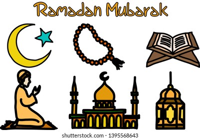 Ramadan Set hand-drawn vectors perfect for the whiteboard animation software