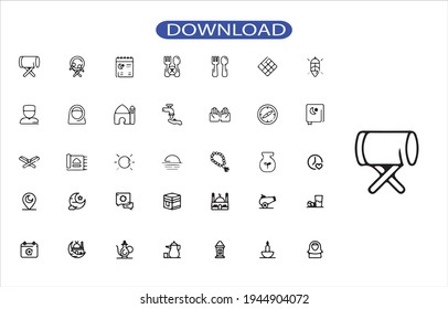 Icono de conjunto de Ramadán o logotipo de alta resolución