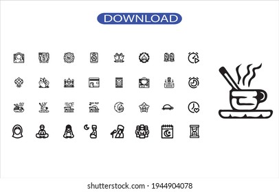 Ramadan set icon or logo high resolution
