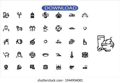 Ramadan set icon or logo high resolution