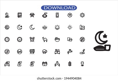 Ramadan-Set-Symbol oder -Logo in hoher Auflösung
