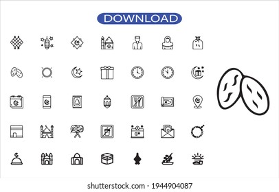 Ramadan set icon or logo high resolution