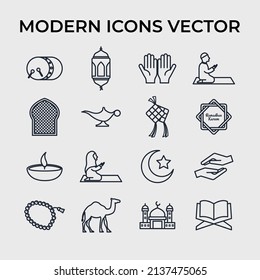 ramadan set icon symbol template for graphic and web design collection logo vector illustration