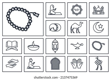 RAMADAN-Symbolvorlage für Grafik- und Webdesign-Kollektion, Vektorgrafik