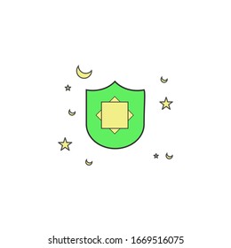 Ramadan shield icon design template
