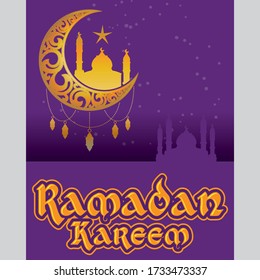Ramadan Shopping - Stay home safe promotion banner - public message illustration - promotional banner - ready to print vector 