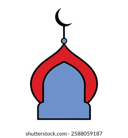 Ramadan silhouette vector on white background