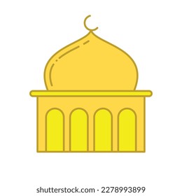 ramadan simple flat line icon, mosque flat line icon, islamic icon