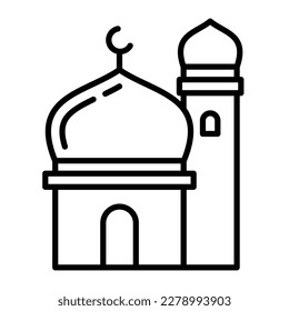 ramadan simple flat line icon, mosque flat line icon, islamic icon