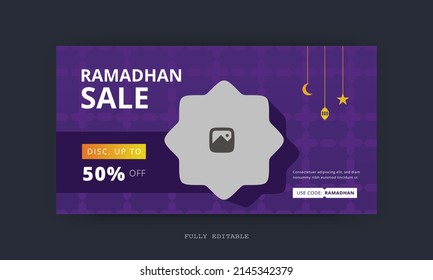 Ramadan Social Media Ads design. A good template for advertising on social media. Perfect for social media posts, background, and web banner internet ads.