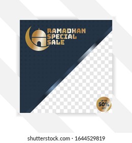 ramadan Social media pack. Business presentation template. Set of modern square blog posts Editable simple info banner, trendy book cover idea. Minimal. For app, web mail digital display style.