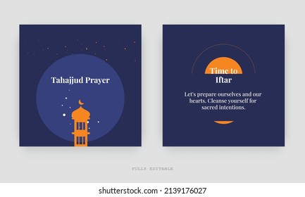 Ramadan Social Media Post design. A good template for advertising on social media. Perfect for social media posts, background, and web banner internet ads.