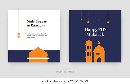 Ramadan Social Media Post design. A good template for advertising on social media. Perfect for social media posts, background, and web banner internet ads.