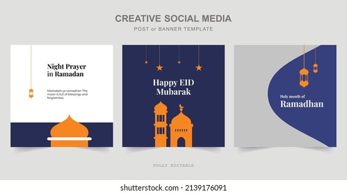 Ramadan Social Media Post Design. Eine gute Vorlage für Werbung in sozialen Medien. Ideal für Social-Media-Posts, Hintergrund und Web-Banner-Internetwerbung.