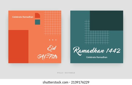 Ramadan Social Media Post Design. Eine gute Vorlage für Werbung in sozialen Medien. Ideal für Social-Media-Posts, Hintergrund und Web-Banner-Internetwerbung.