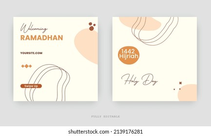 Ramadan Social Media Post Design. Eine gute Vorlage für Werbung in sozialen Medien. Ideal für Social-Media-Posts, Hintergrund und Web-Banner-Internetwerbung.