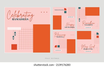 Ramadan Social Media Post design. A good template for advertising on social media. Perfect for social media posts, background, and web banner internet ads.