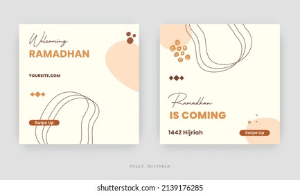 Ramadan Social Media Post design. A good template for advertising on social media. Perfect for social media posts, background, and web banner internet ads.