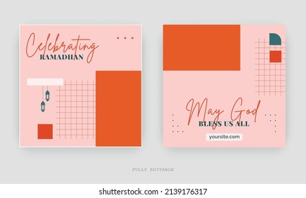 Ramadan Social Media Post design. A good template for advertising on social media. Perfect for social media posts, background, and web banner internet ads.