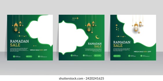 Ramadan social media post instagram web promotional sale banner template