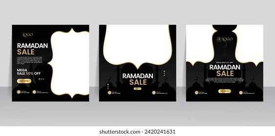 Ramadan social media post instagram web promotional sale banner template