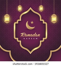 Ramadan Social Media Post Template Banner, Editable Square Background for Social Media Post or Online Advertising.
