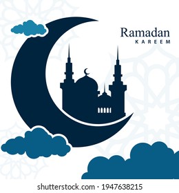 ramadan Social media post template design , elegant square cover with arabian ornament