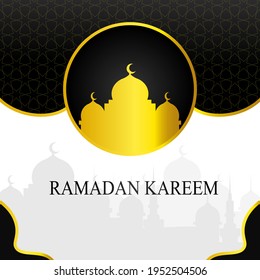 ramadan Social Media Post Template Design , elegante quadratische Abdeckung mit arabischen Ornament übersetzen Text (ramadan kareem)