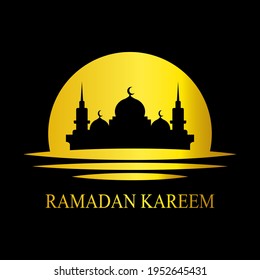 ramadan Social media post template design , elegant square cover with arabian ornament translate text (ramadan kareem)