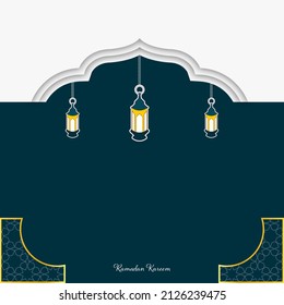 Ramadan social media post template banner. Ramadan kareem square vector design.