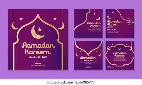 Ramadan social media post template design Islamic business marketing flyer or poster