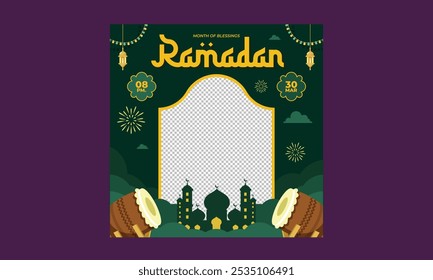 Ramadã Socials Media. Ilustração vetorial.