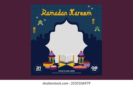 Ramadã Socials Media. Ilustração vetorial.