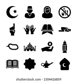 ramadan solid icons vector design