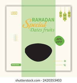 Ramadan special dates fruit sale social media banner template