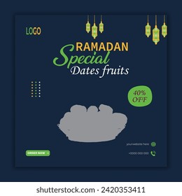 Ramadan special dates fruit sale social media banner template