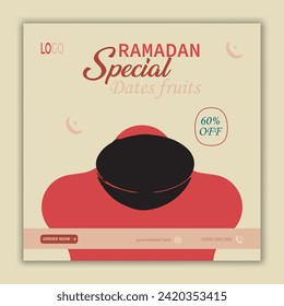 Ramadan special dates fruit sale social media banner template